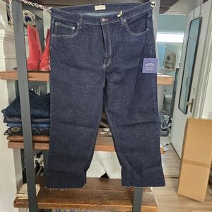 Women's Dark Blue Cropped Jeans
